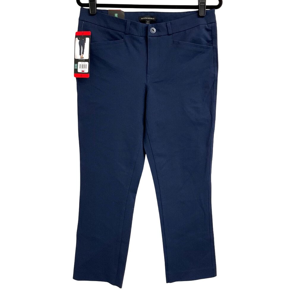 Banana Republic Womens Sz 8 Slim-Straight Midrise Navy Capri Stretch Career Pant - Picture 3 of 8